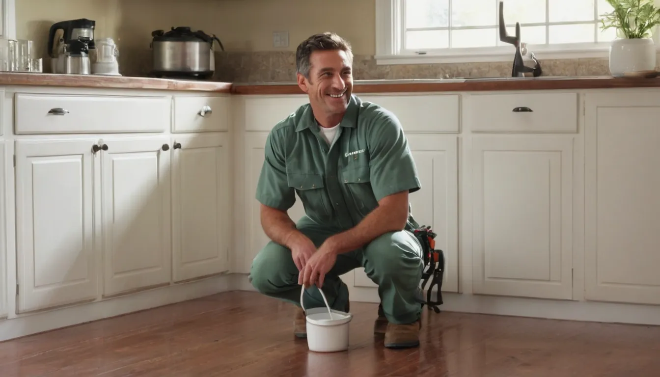 Friendly pest control provider talking with a homeowner at the front door of a St. Louis home